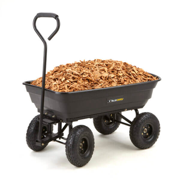 Cart filled with woodchips