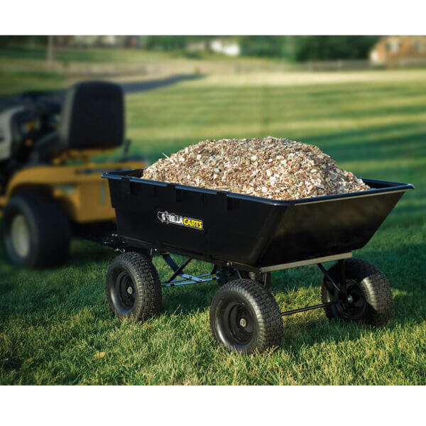 cart holding wood chips