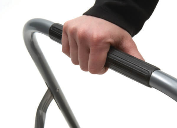 Person holding handle of ladder
