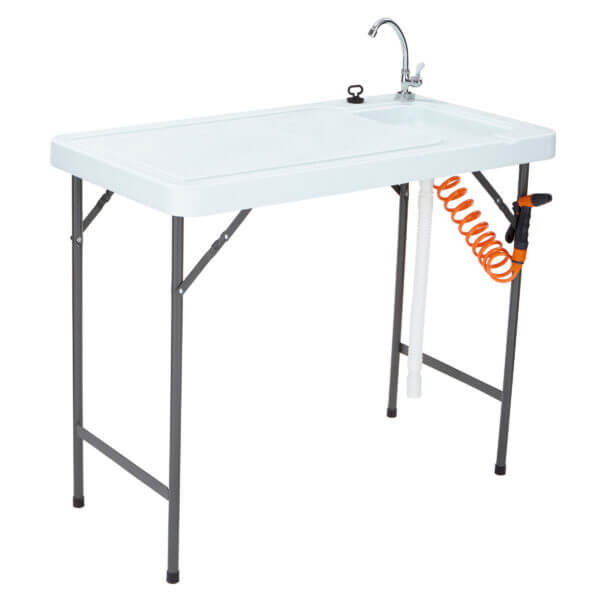 folding table with sink