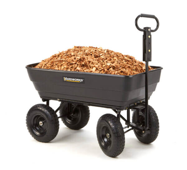 Cart holding wood chips